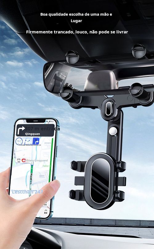 Suporte para telemóvel no espelho retrovisor
