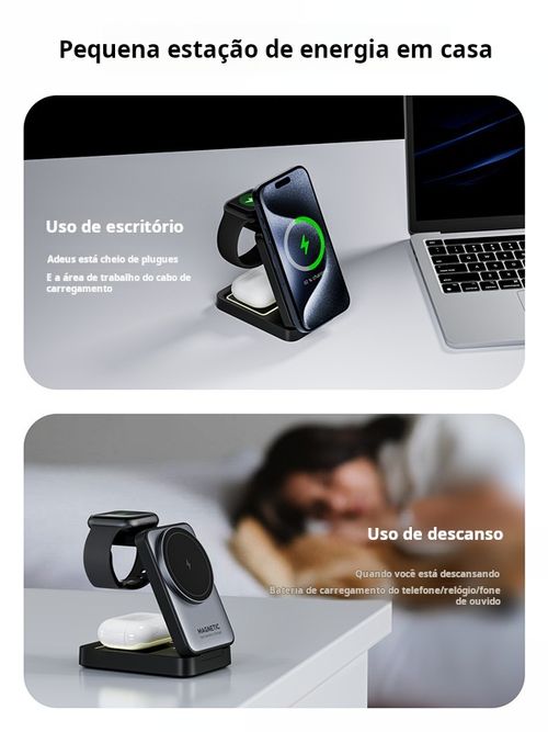 Carregador Sem Fio 3-em-1