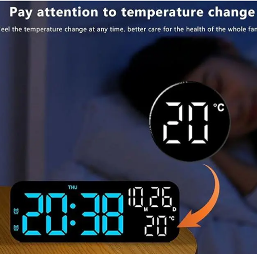 Hot Selling Multi-functional LED Digital Clock 2 Set Alarm Date Temperature Week Display USB-Powered Wall Clocks