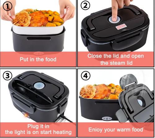 High-Power Portable Electric Lunch Box3.5 Large Capacity Multifunctional for Household and Office Workers for Food Warm Storage