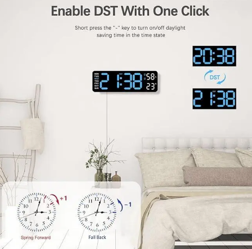Hot Selling Multi-functional LED Digital Clock 2 Set Alarm Date Temperature Week Display USB-Powered Wall Clocks