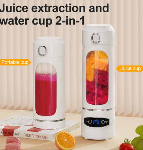 450ml USB Rechargeable Wireless Fruit Blender Juicer Household Electric Portable Blender with 3 Gear Timing Function
