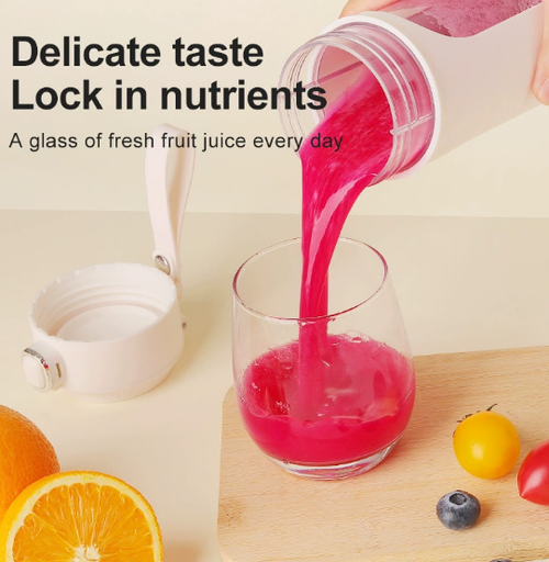 450ml USB Rechargeable Wireless Fruit Blender Juicer Household Electric Portable Blender with 3 Gear Timing Function