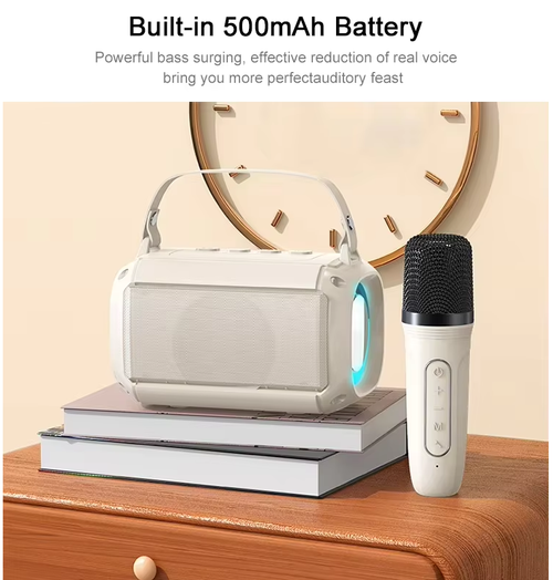 Furniture Built-In Small Portable Speakerphones Wireless for Karaoke Portable Audio Player School Loa Kéo Karaoke with 2 Mic