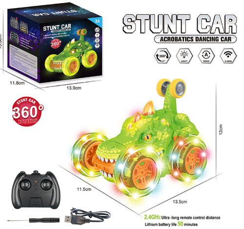 Children's Remote Control Car 360-degree Rotation Stunt Off-road Electric Vehicle Light Remote Control Skip Toy Car