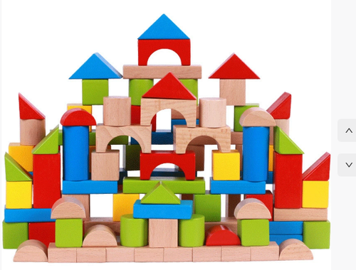 50 Pcs Wooden Barreled Number and Letter Transportation Vehicle Cognitive Building Block Toy