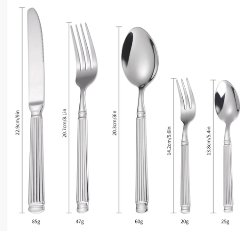 Cheap Roman Column 410 Stainless Steel Knife, Fork and Spoon European Western Food Tableware Set Western Food Dinner Knife