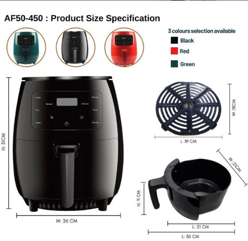 Stainless Steel Air Fryers Oven Digital Electric 6l Deep Fryers Large Capacity Air Fryer