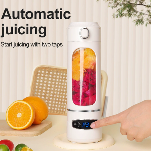 450ml USB Rechargeable Wireless Fruit Blender Juicer Household Electric Portable Blender with 3 Gear Timing Function