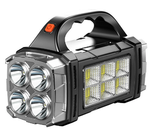 Powerful LED Flashlight USB Solar Rechargeable Flashlight COB Outdoor Camping Torch Portable Solar Phone Charge Camping Lamp