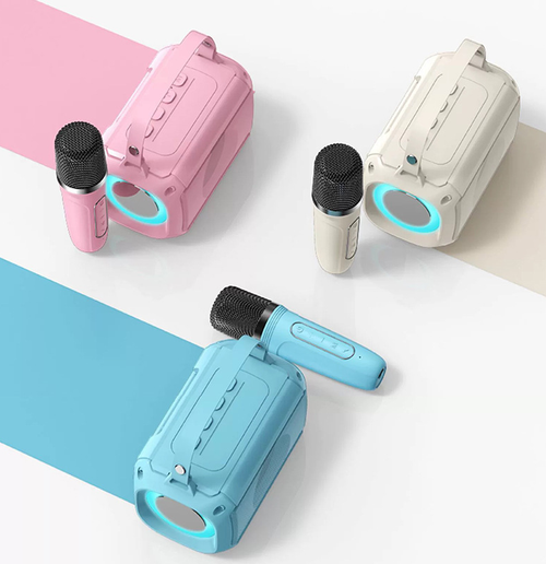 Furniture Built-In Small Portable Speakerphones Wireless for Karaoke Portable Audio Player School Loa Kéo Karaoke with 2 Mic