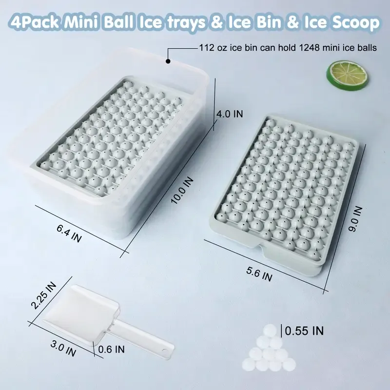 Food Grade 33 Grids Round Shaped Ball Ice Tray Plastic Ice Ball Maker Mold Ice Cube Tray With Lids