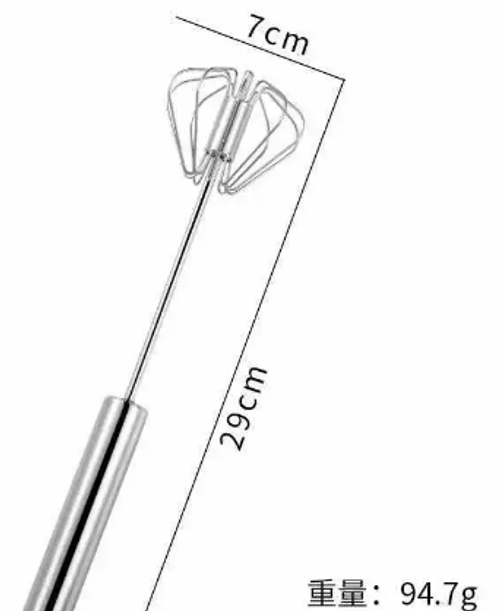 Stainless Steel Hand Push Semi-automatic Egg Whisk Beater Mixer Easy Use and Save Much Energy Self Stirring Whisk
