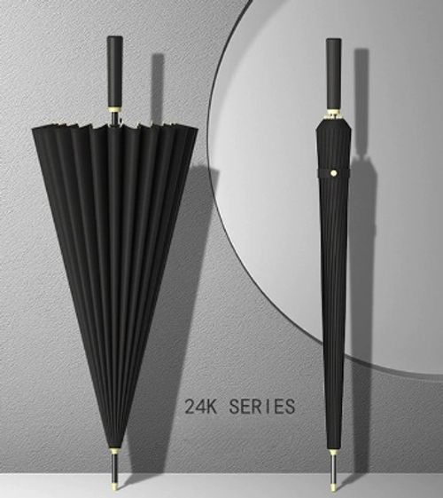 Promotions High Quality Factory Spot Goods 24 Ribs Long Handle Automatic Umbrella for Wholesales Golf Umbrella