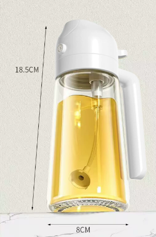 Portable 470ml Olive Oil Glass Spray Bottle 2 in 1 Oil Sprayer Dispenser Bottle for Kitchen Cooking