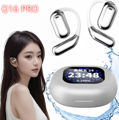 Q16 PRO AI Real-Time Translation Earbuds Two-Way Translator HD Sound LED Smart Screen Business Travel Sports TWS Earphones