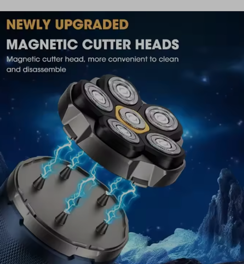 Customized IPX7 Electric Bald Head Razor Body Groomer Electric Shaver Waterproof Head Rotary Magnetic Shaver Body Hair Trimmer