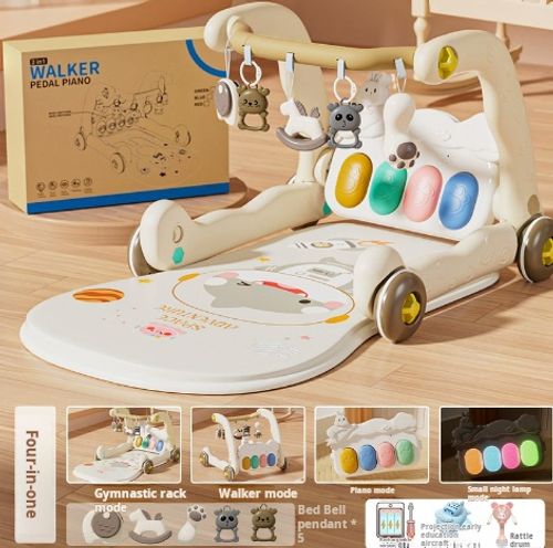 Custom OEM Learn to Walk Baby Toddler Toy 2 in 1 Musical Baby Gym Play Mats Piano Activity Baby Walkers for Infant 0-24 Months