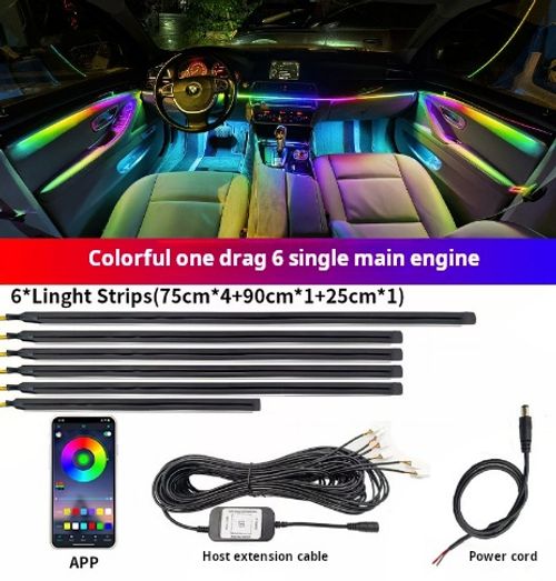 22 in 1 Dream Color RGB Dynamic Car Interior Light Wireless APP Control Ambient Atmosphere LED Light Kit for Car
