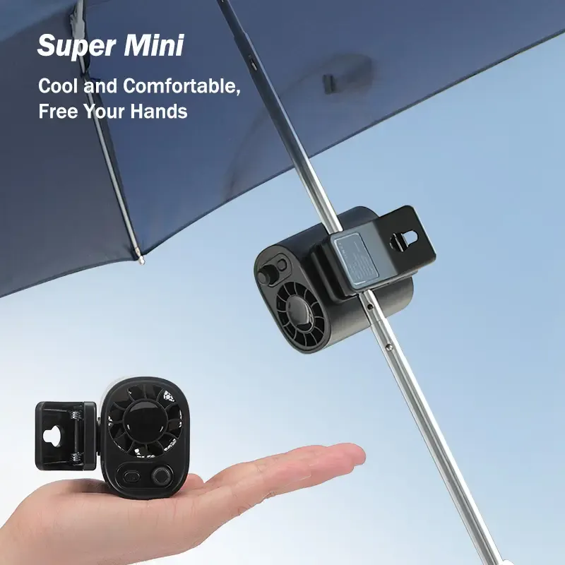 2025 new multi-functional umbrella bicycle clip fan usb charging outdoor mini stepless speed regulation waist-hanging fan
