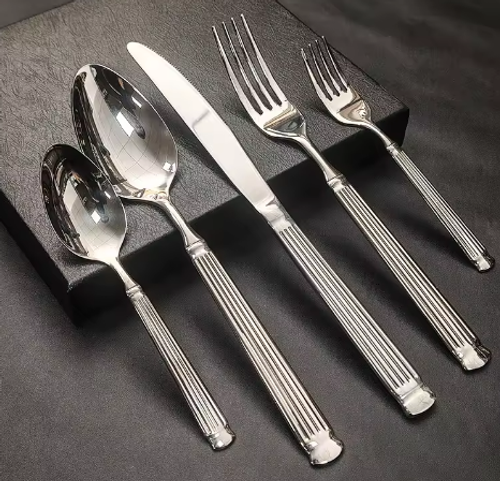 Cheap Roman Column 410 Stainless Steel Knife, Fork and Spoon European Western Food Tableware Set Western Food Dinner Knife