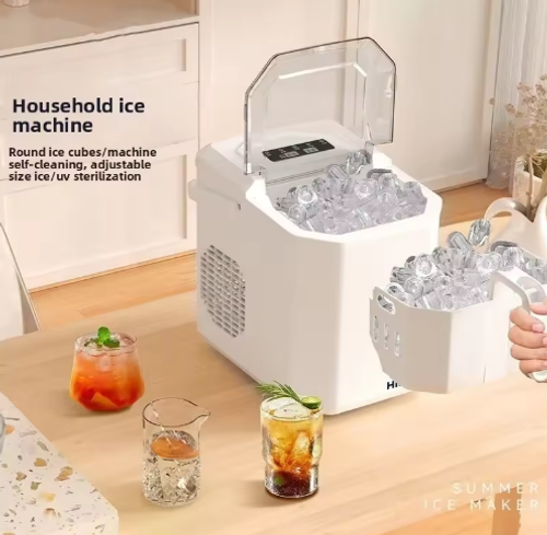 Intelligent Mini Automatic Ice Cube Maker 10KG Household and Dormitory Student 220V Commercial Ice Storage Capacity