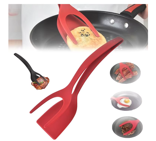 Hot Sale 2 in 1 Kitchen Clamp Multifunctional Spatula Grinding Cooking Spoon Cookware Egg Pancake Spatula Clamping Omelette