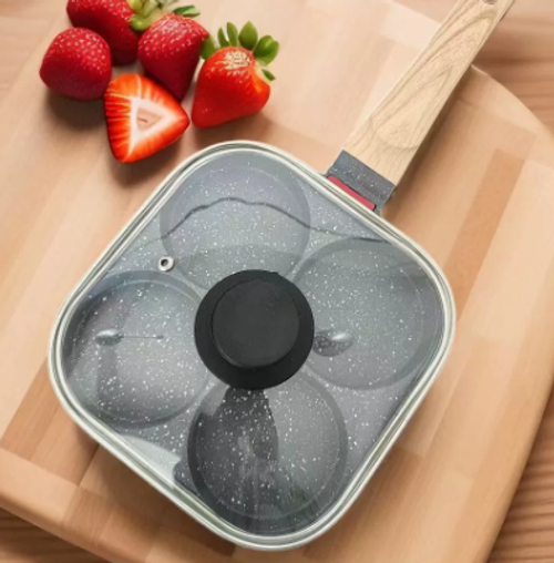 Nonstick Iron Skillet for Gas Stove and Induction Cooktop Square Pancake and Omelette Pan for Frying Breakfast Foods