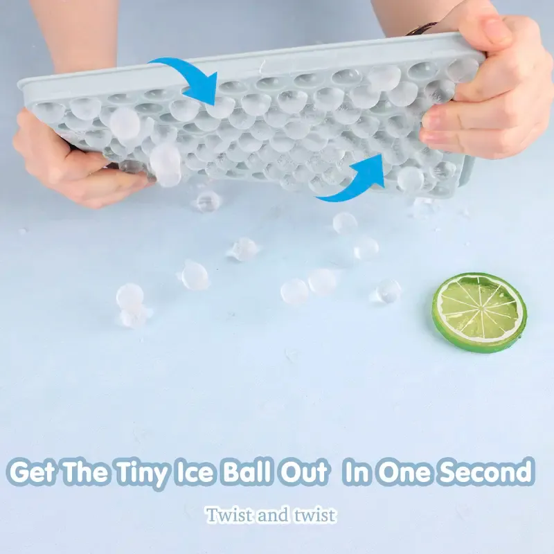 Food Grade 33 Grids Round Shaped Ball Ice Tray Plastic Ice Ball Maker Mold Ice Cube Tray With Lids