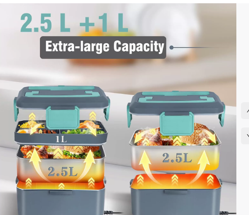 High-Power Portable Electric Lunch Box3.5 Large Capacity Multifunctional for Household and Office Workers for Food Warm Storage