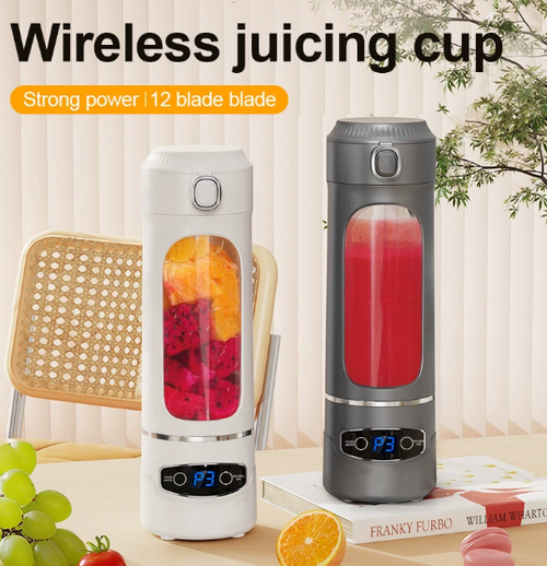 450ml USB Rechargeable Wireless Fruit Blender Juicer Household Electric Portable Blender with 3 Gear Timing Function