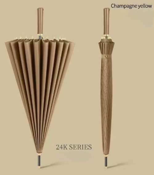 Promotions High Quality Factory Spot Goods 24 Ribs Long Handle Automatic Umbrella for Wholesales Golf Umbrella