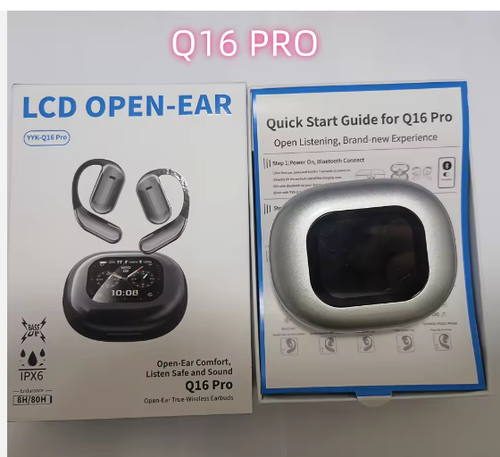 Q16 PRO AI Real-Time Translation Earbuds Two-Way Translator HD Sound LED Smart Screen Business Travel Sports TWS Earphones