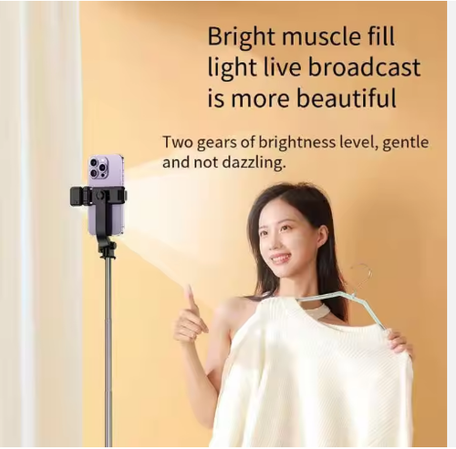 Wholesale Price R1S-L Selfie Stick Top Selling 1.7m Length Extendable Tripod Stand with Fill Light 360 Rotation with Remote