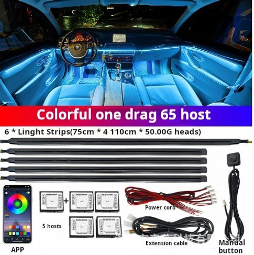 22 in 1 Dream Color RGB Dynamic Car Interior Light Wireless APP Control Ambient Atmosphere LED Light Kit for Car