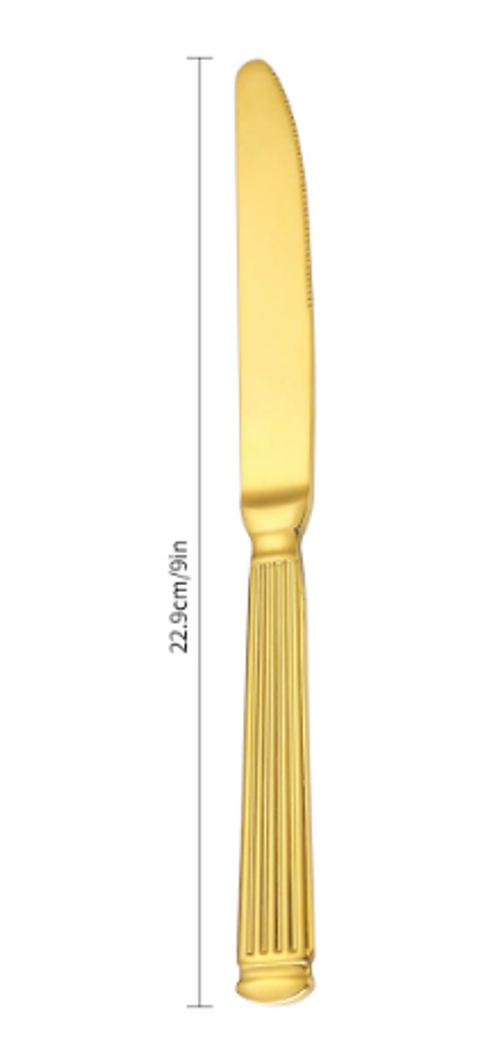 Cheap Roman Column 410 Stainless Steel Knife, Fork and Spoon European Western Food Tableware Set Western Food Dinner Knife