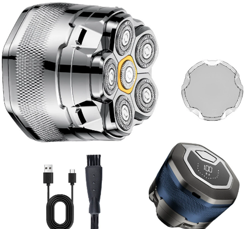 Customized IPX7 Electric Bald Head Razor Body Groomer Electric Shaver Waterproof Head Rotary Magnetic Shaver Body Hair Trimmer