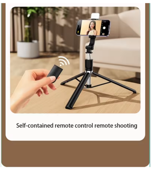 Wholesale Price R1S-L Selfie Stick Top Selling 1.7m Length Extendable Tripod Stand with Fill Light 360 Rotation with Remote