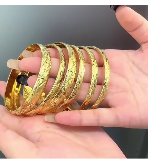 Hot Sale Wedding Brass Jewelry Gold Dubai Bangles Muslim Saudi Arabia Gold Bangles Designs