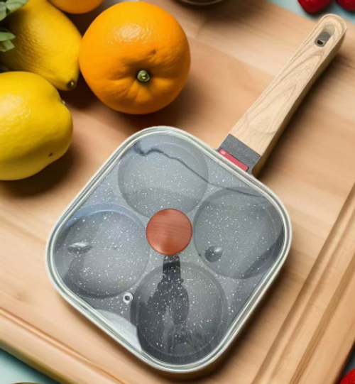 Nonstick Iron Skillet for Gas Stove and Induction Cooktop Square Pancake and Omelette Pan for Frying Breakfast Foods