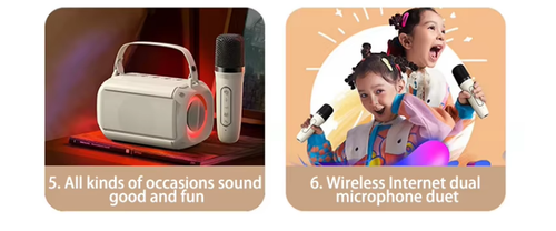 Furniture Built-In Small Portable Speakerphones Wireless for Karaoke Portable Audio Player School Loa Kéo Karaoke with 2 Mic