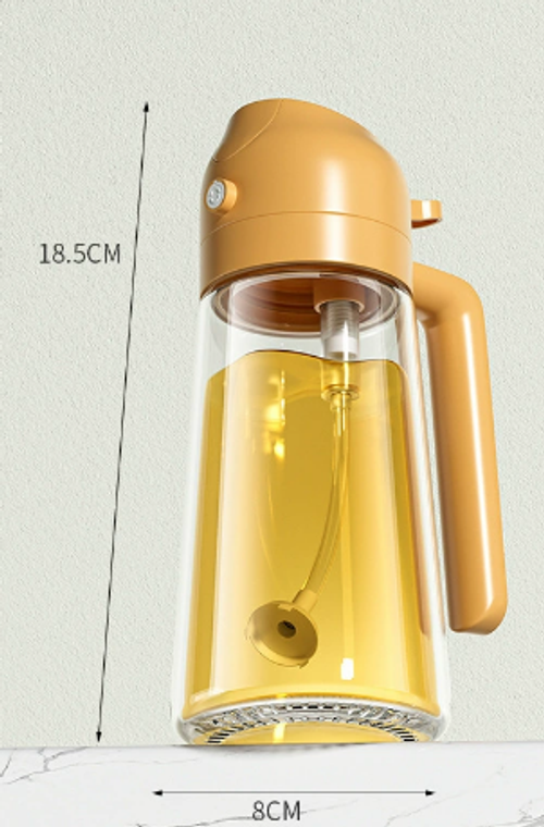 Portable 470ml Olive Oil Glass Spray Bottle 2 in 1 Oil Sprayer Dispenser Bottle for Kitchen Cooking