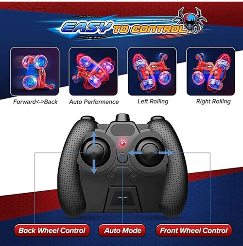 Children's Remote Control Car 360-degree Rotation Stunt Off-road Electric Vehicle Light Remote Control Skip Toy Car