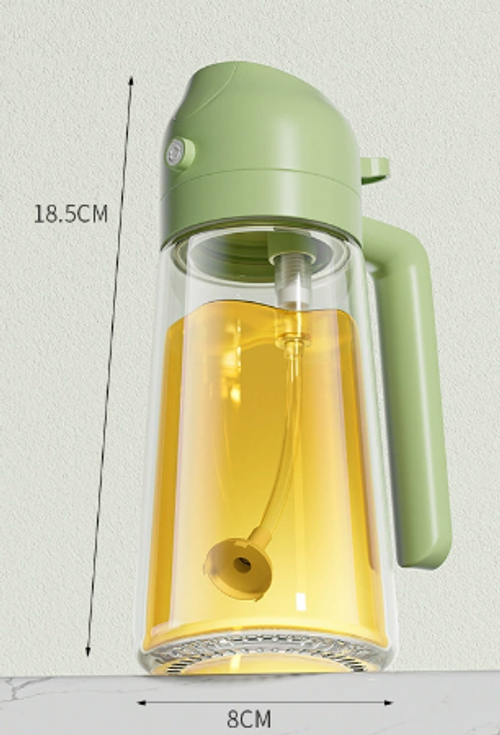 Portable 470ml Olive Oil Glass Spray Bottle 2 in 1 Oil Sprayer Dispenser Bottle for Kitchen Cooking