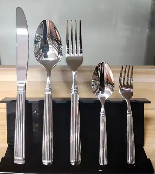 Cheap Roman Column 410 Stainless Steel Knife, Fork and Spoon European Western Food Tableware Set Western Food Dinner Knife