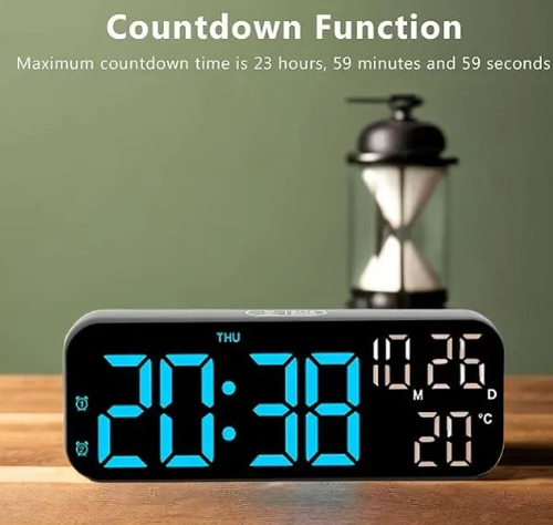 Hot Selling Multi-functional LED Digital Clock 2 Set Alarm Date Temperature Week Display USB-Powered Wall Clocks