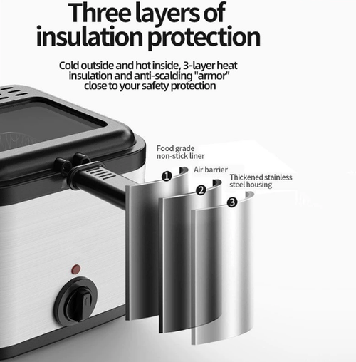 2 L Deep Fryer with Detachable Cast Alu. Innerpot