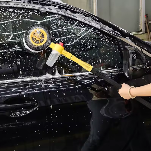 Car Detailing Soft Hair 360 Degree Water Flow Through Automatic Rotating Car Wash Brush for Car Cleaning