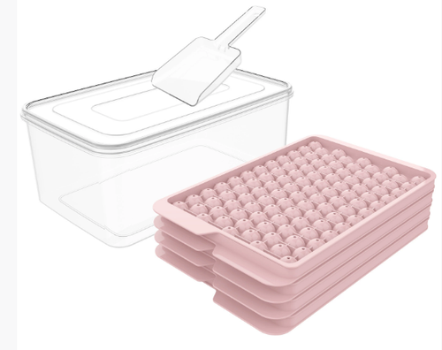 Food Grade 33 Grids Round Shaped Ball Ice Tray Plastic Ice Ball Maker Mold Ice Cube Tray With Lids