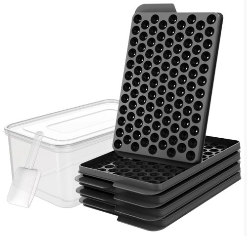 Food Grade 33 Grids Round Shaped Ball Ice Tray Plastic Ice Ball Maker Mold Ice Cube Tray With Lids